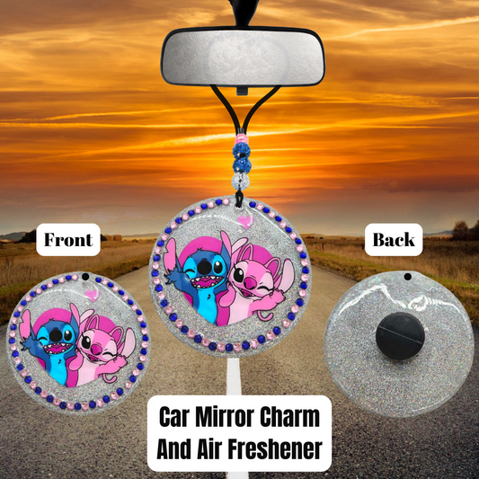 💙✨ Stitchin’ Sweet Rides Car Mirror Charm & Air Freshener