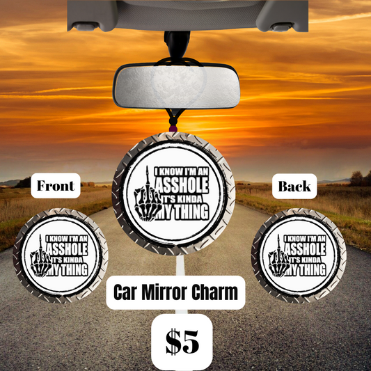 Sassy Skeleton Car Mirror Charm