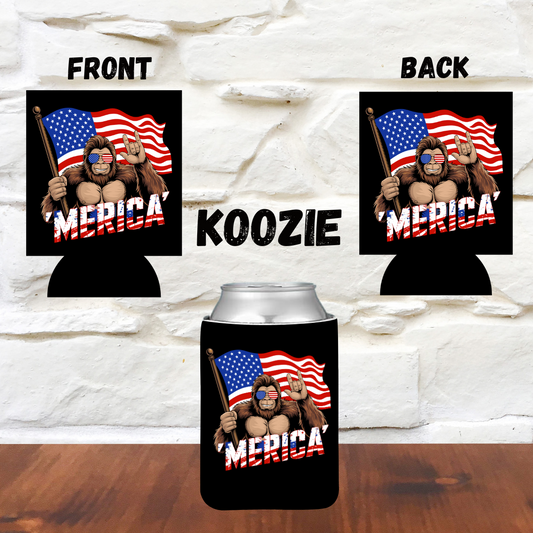 Bigfoot ‘Merica' Patriotic Koozie Collection 🇺🇸🦍🥤