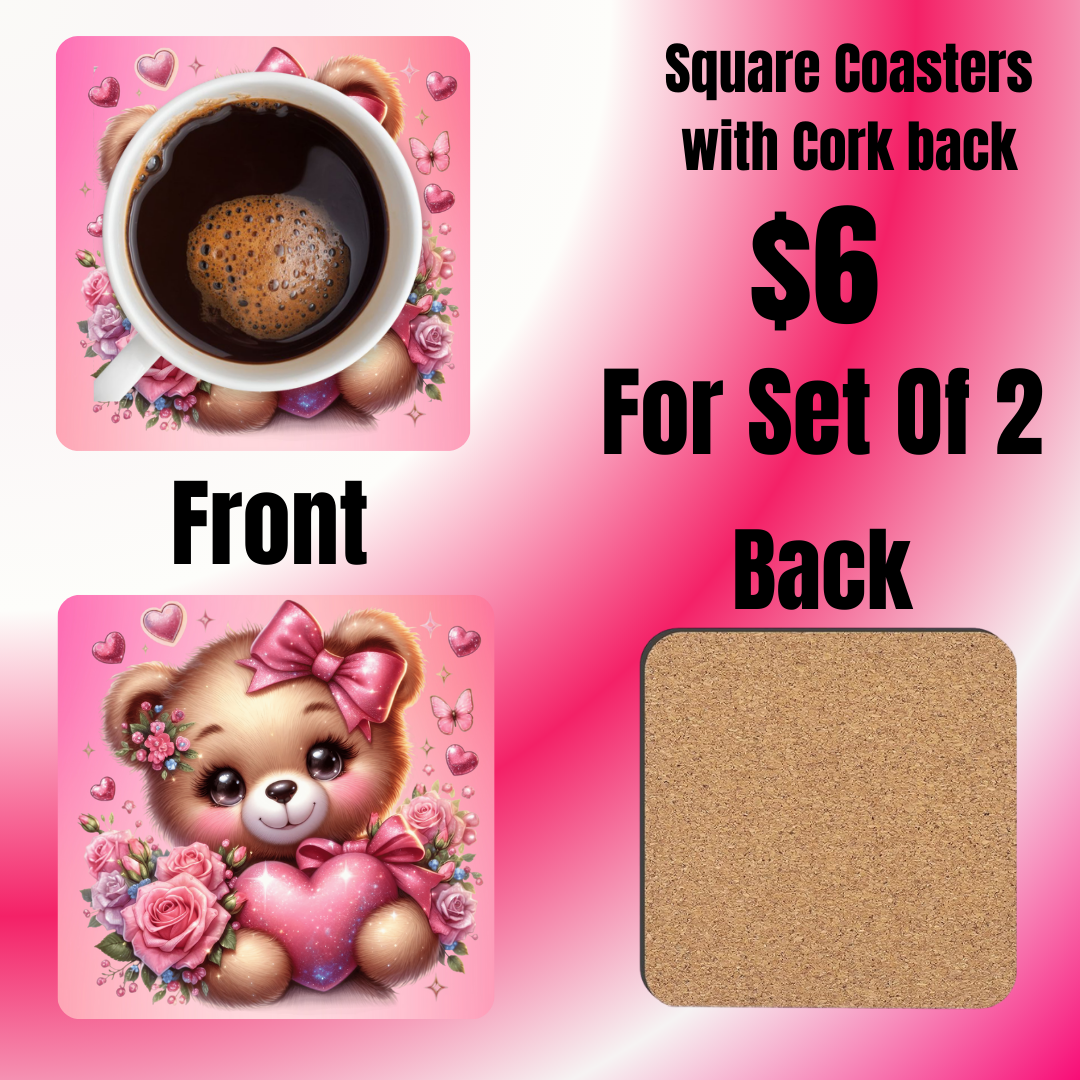 Beary Sweet Love Coasters