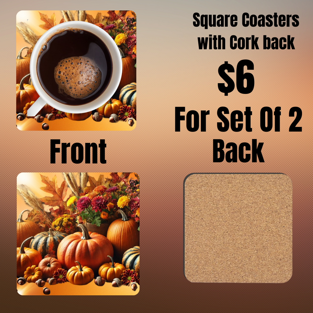 Autumn Splendor Square Coasters