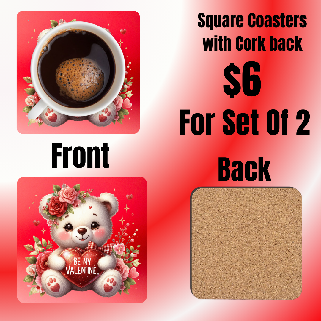 Beary Sweet Love Coasters