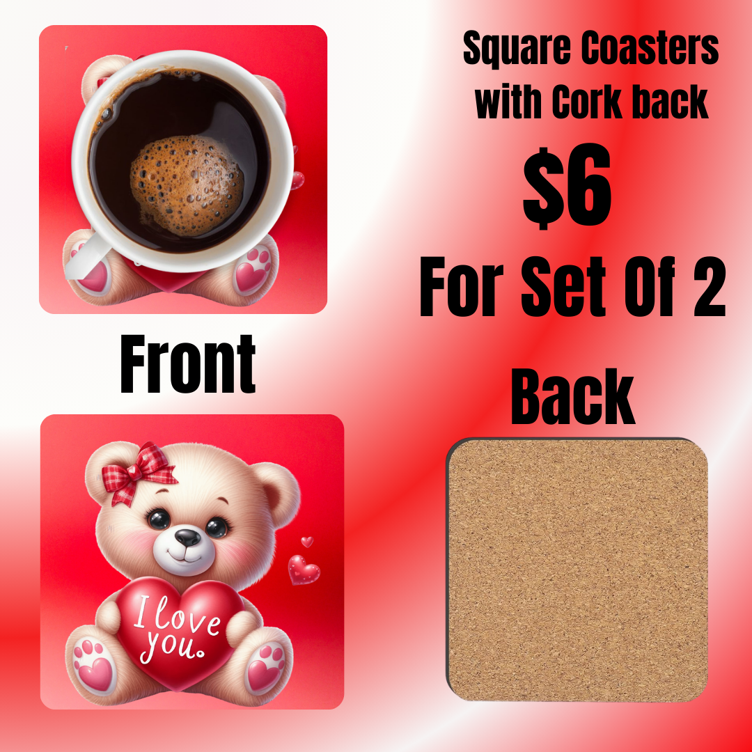 Beary Sweet Love Coasters