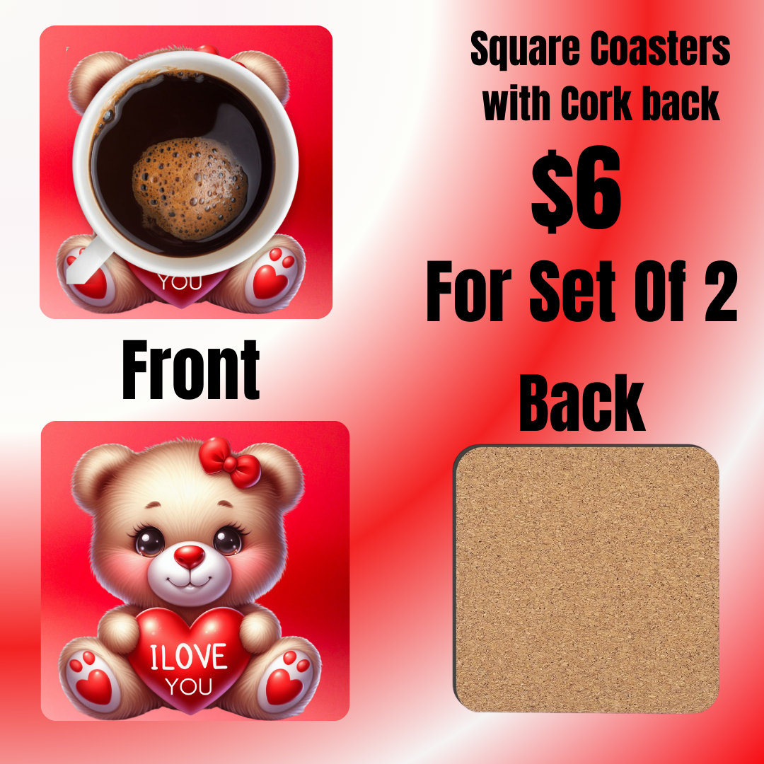 Beary Sweet Love Coasters