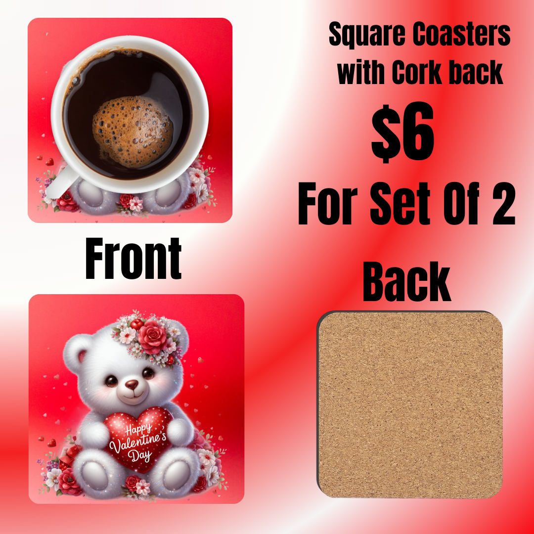 Beary Sweet Love Coasters