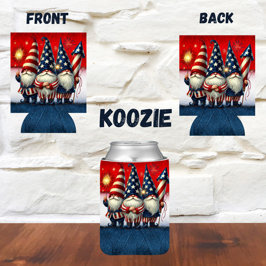 Stars, Stripes & Gnomes: 4th of July Koozie Collection