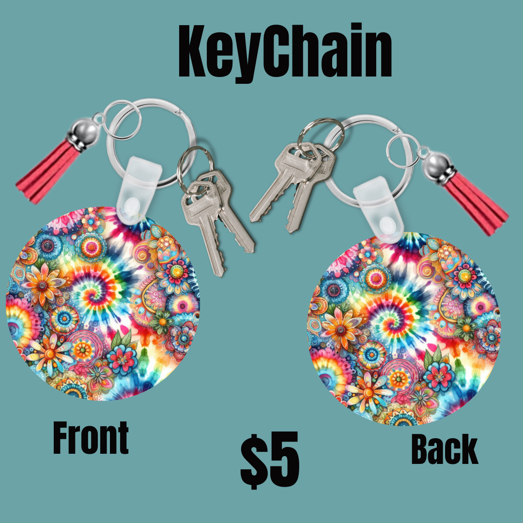 Colorful Floral Mandala Keychains