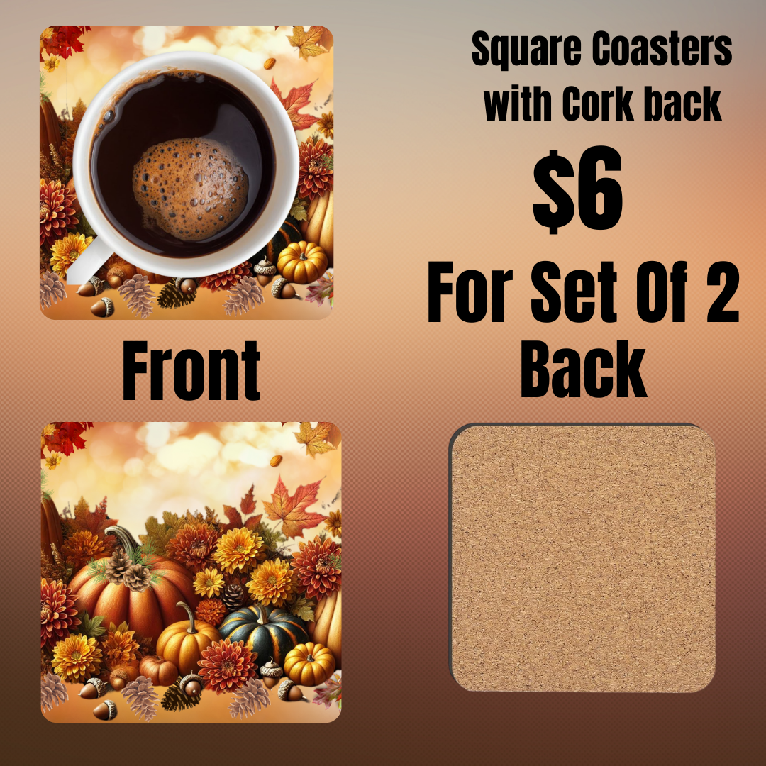 Autumn Splendor Square Coasters