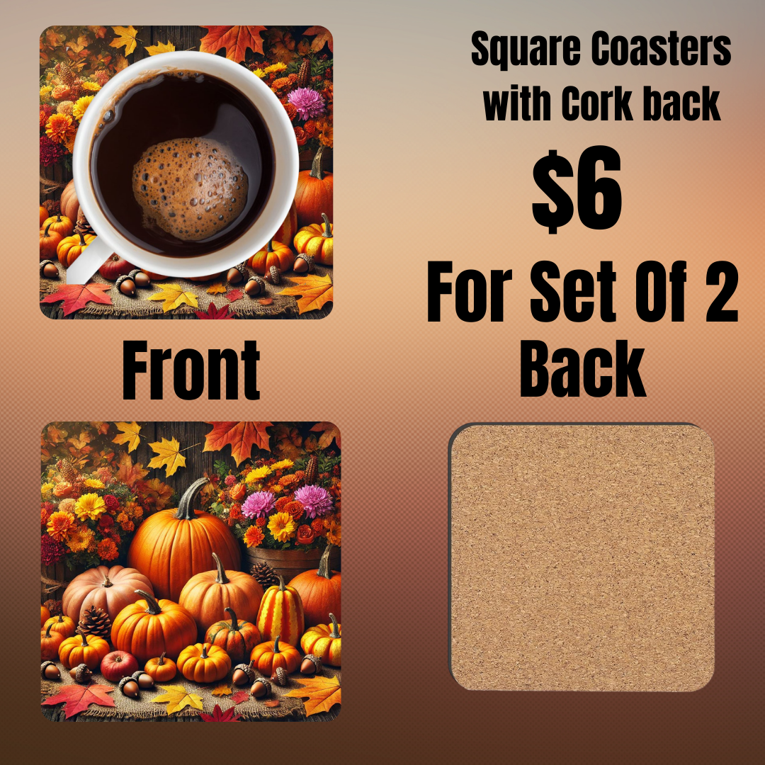 Autumn Splendor Square Coasters