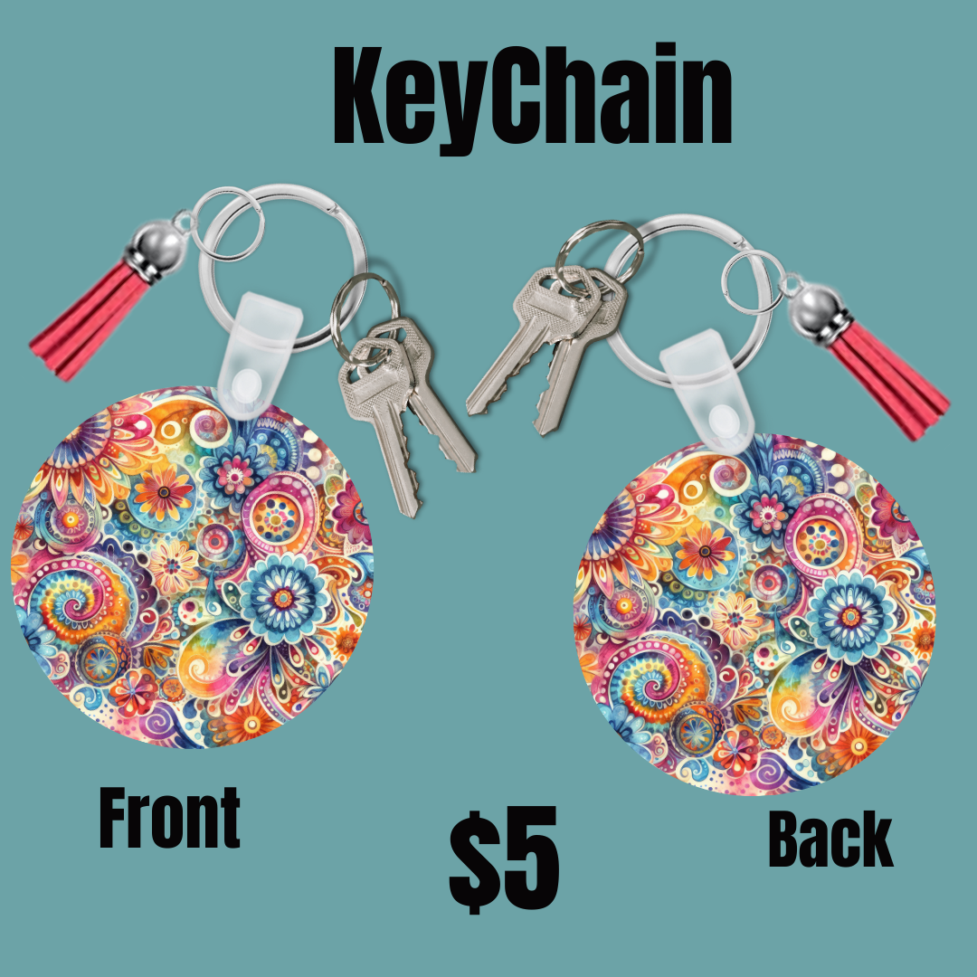 Colorful Floral Mandala Keychains