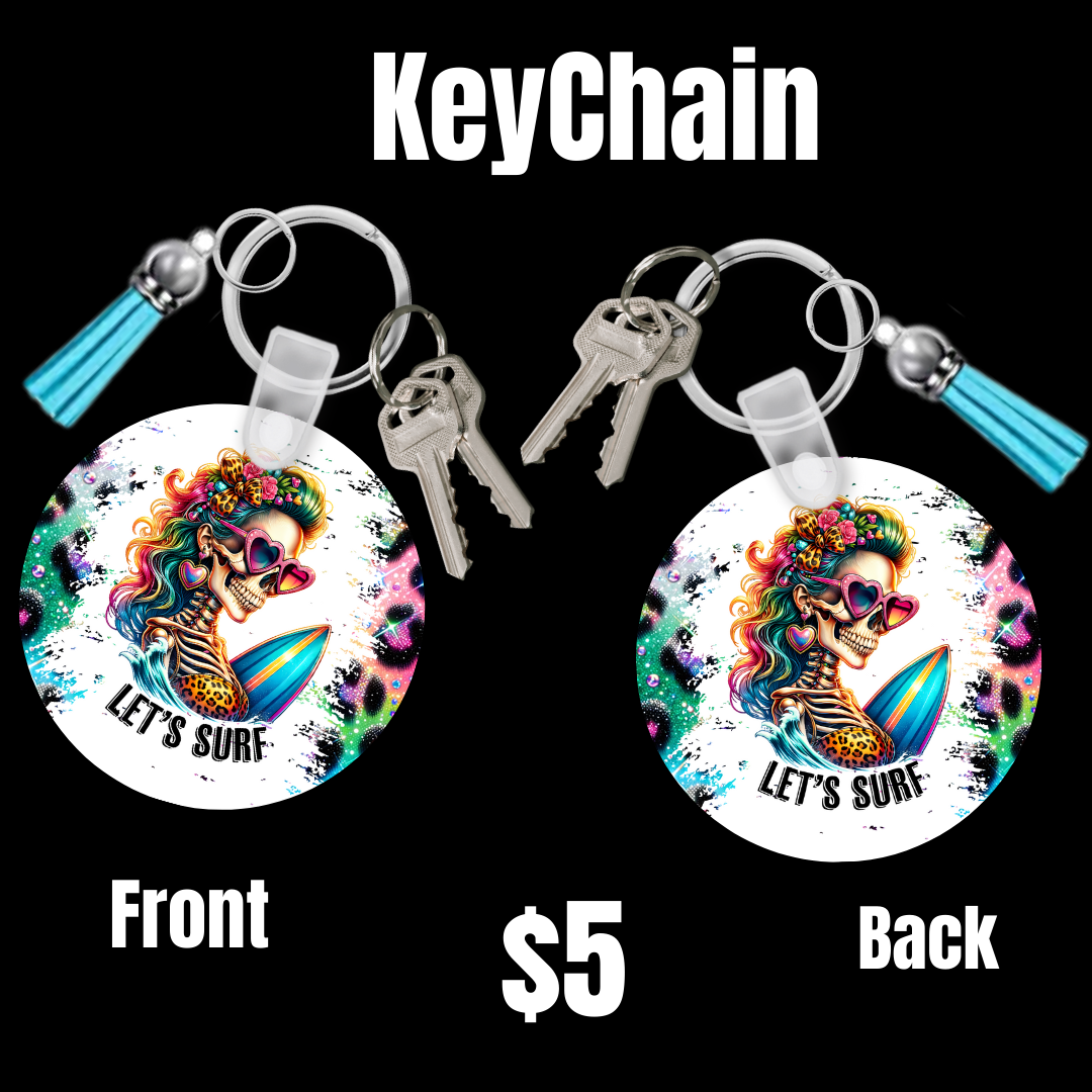 Vibrant Skeleton Keychain Collection