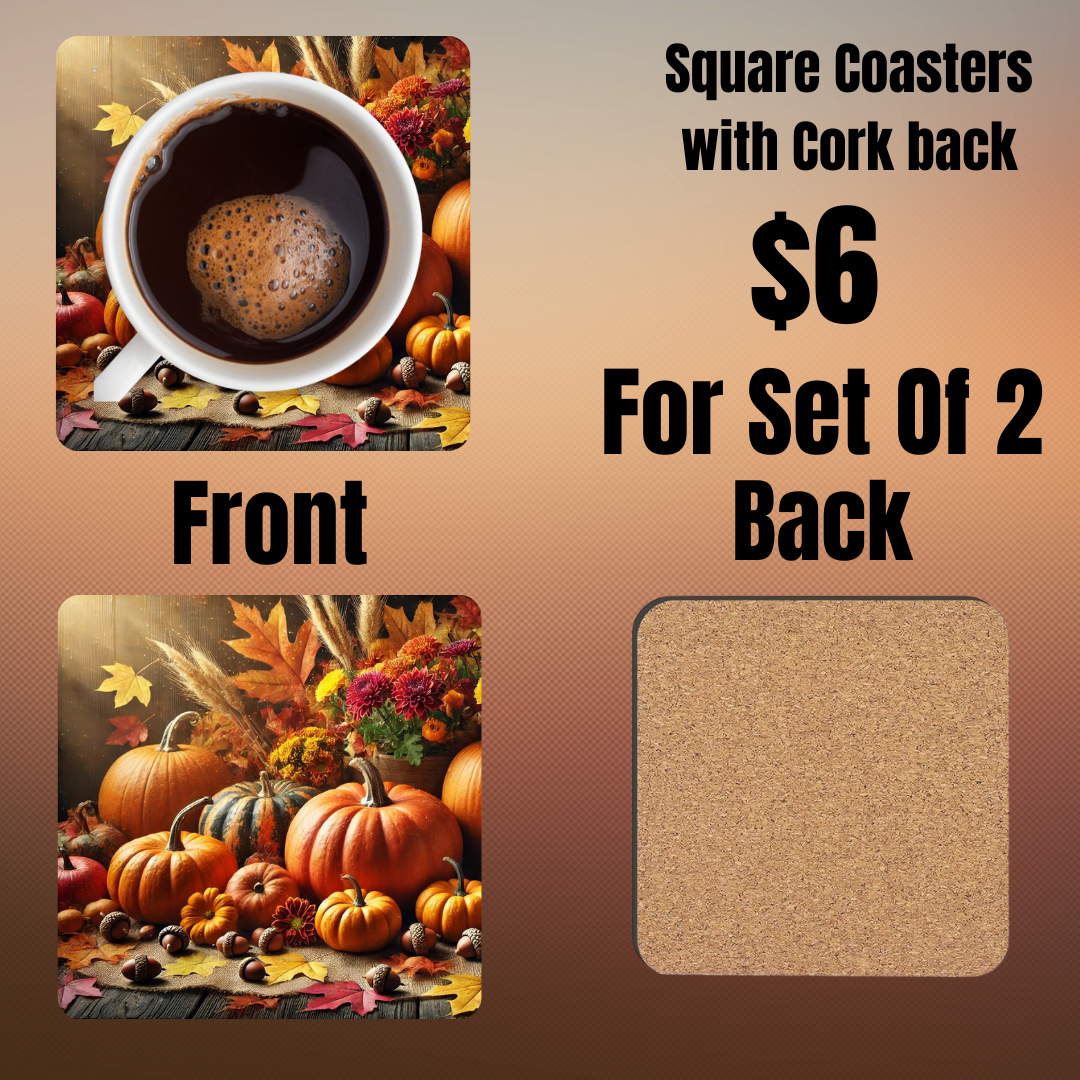 Autumn Splendor Square Coasters