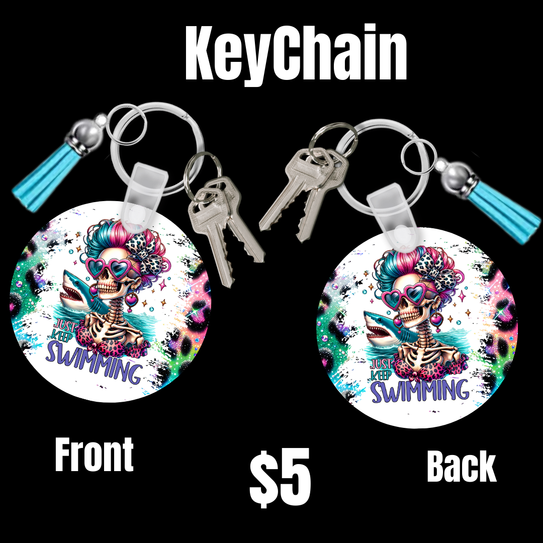 Vibrant Skeleton Keychain Collection