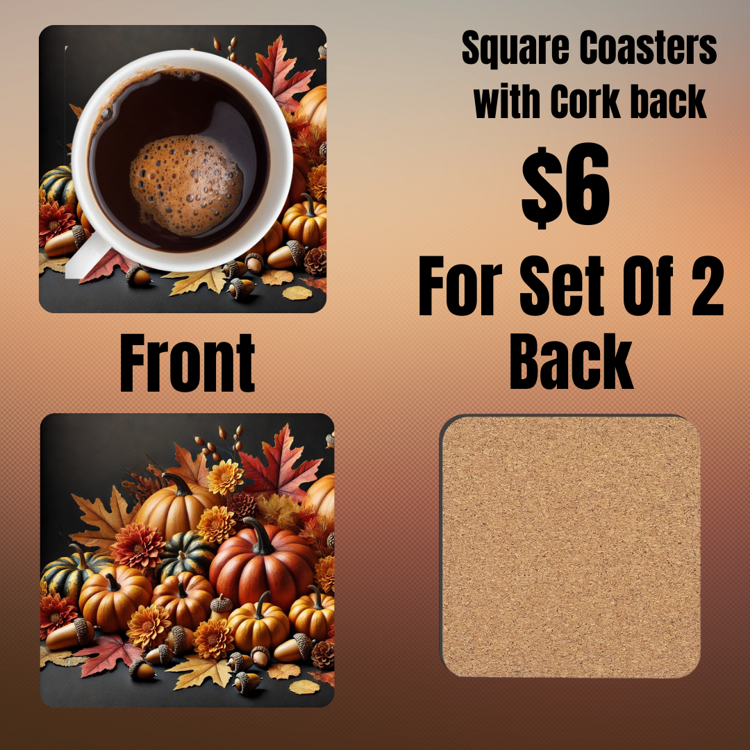 Autumn Splendor Square Coasters