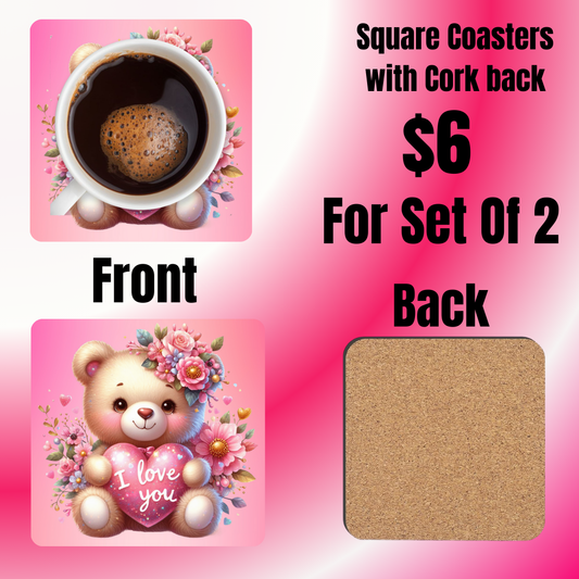 Beary Sweet Love Coasters