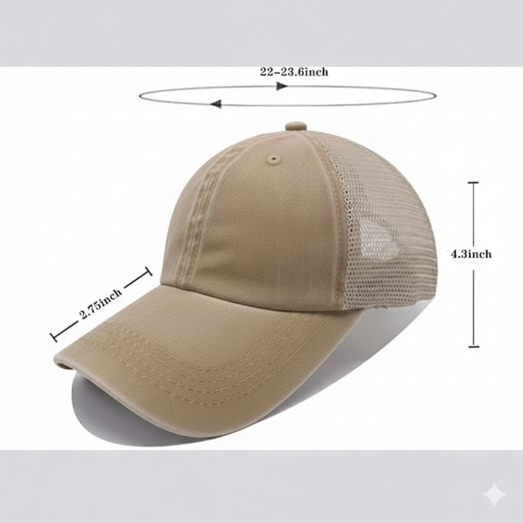 “Spirit of the Wild” Khaki Mesh Trucker Hat – Eagle & Wolf Sublimated Patch Cap