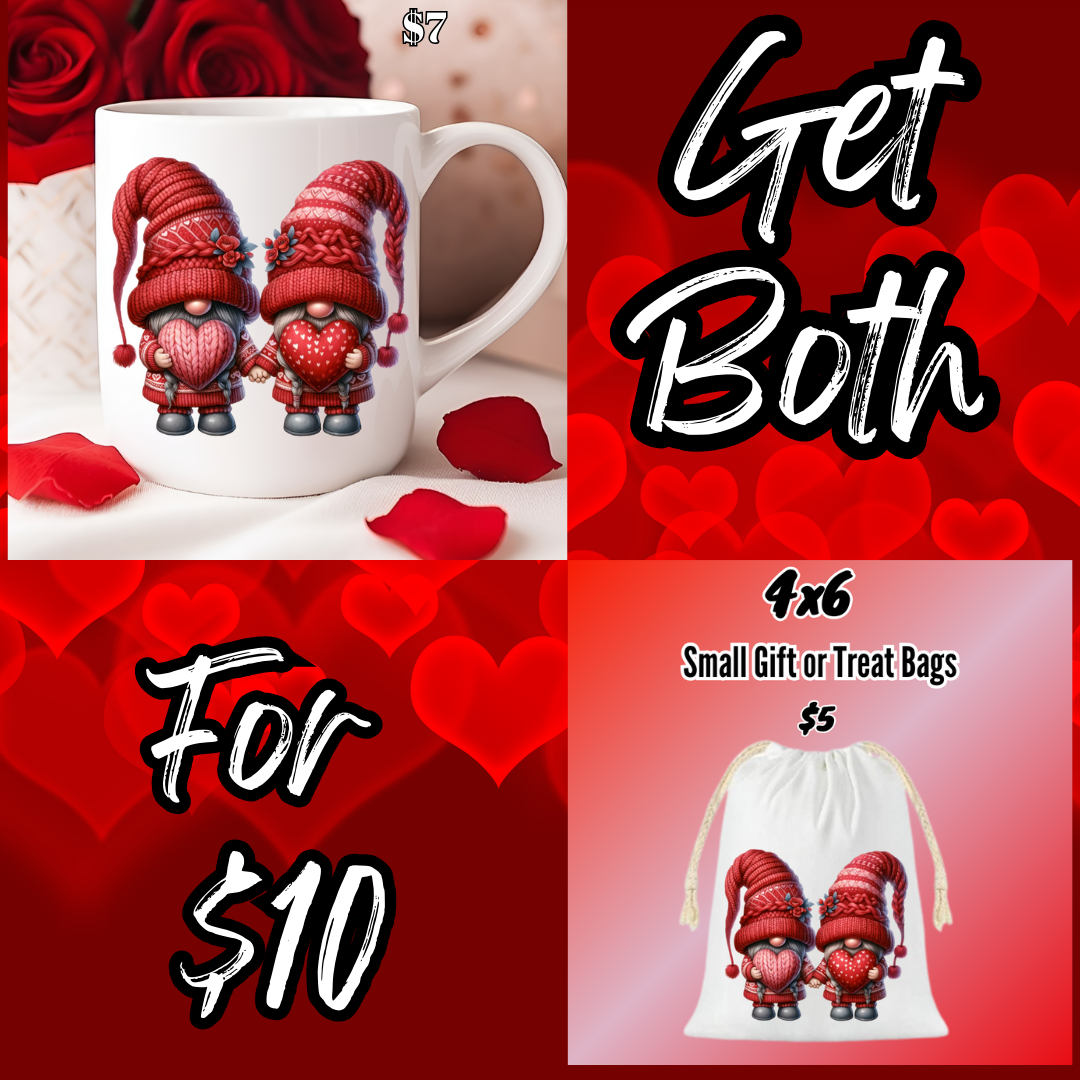 Heartwarming Bundle: Gnome Mug and Treat Bag Duo