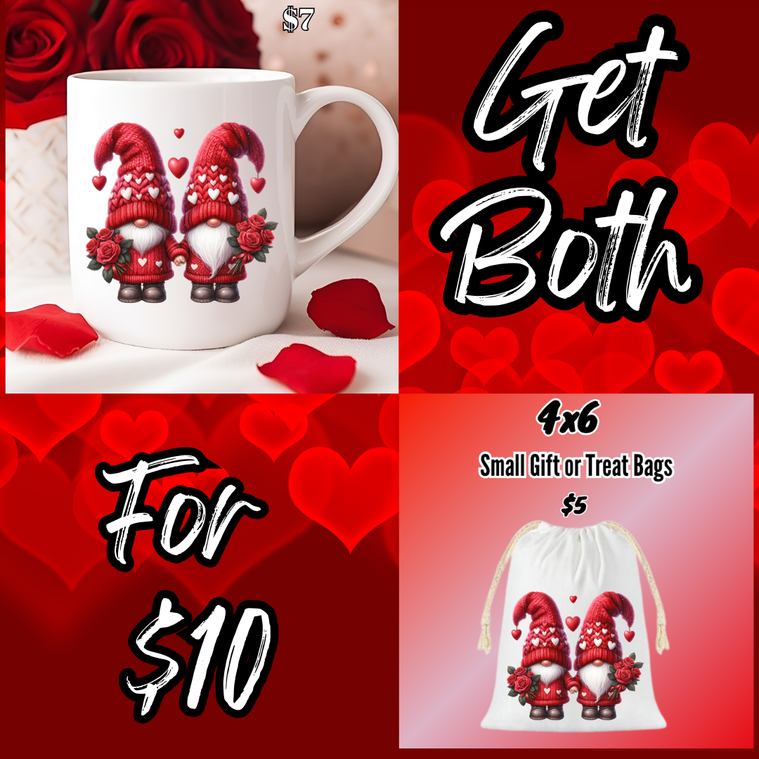 Heartwarming Bundle: Gnome Mug and Treat Bag Duo