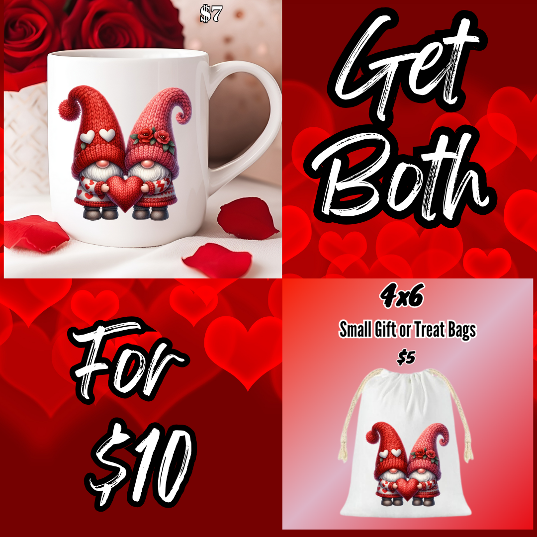 Heartwarming Bundle: Gnome Mug and Treat Bag Duo