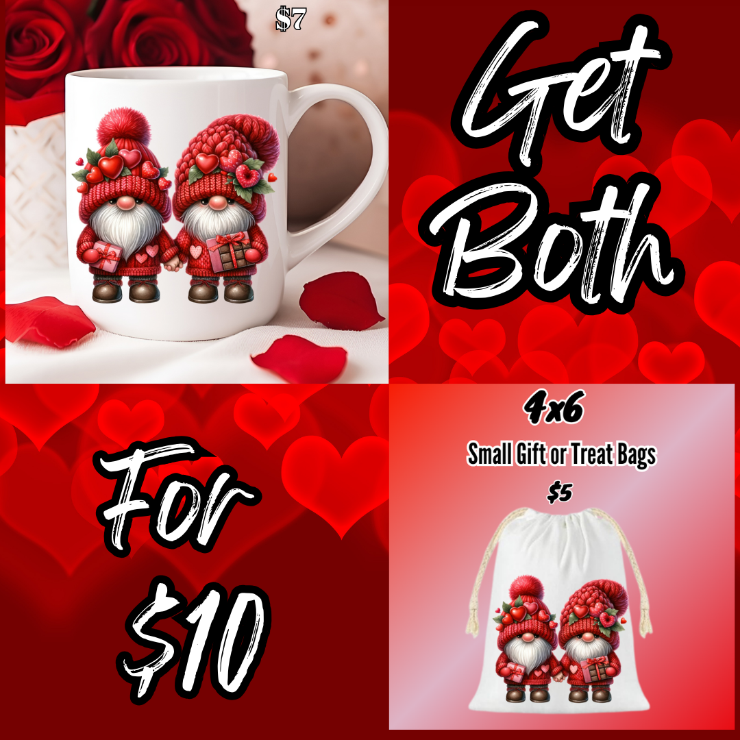 Heartwarming Bundle: Gnome Mug and Treat Bag Duo