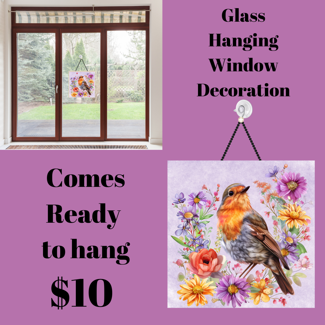 Elegant Bird Glass Hanging Window Decoration