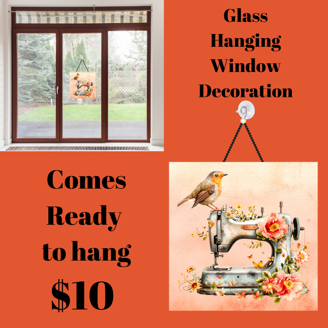 Elegant Bird Glass Hanging Window Decoration