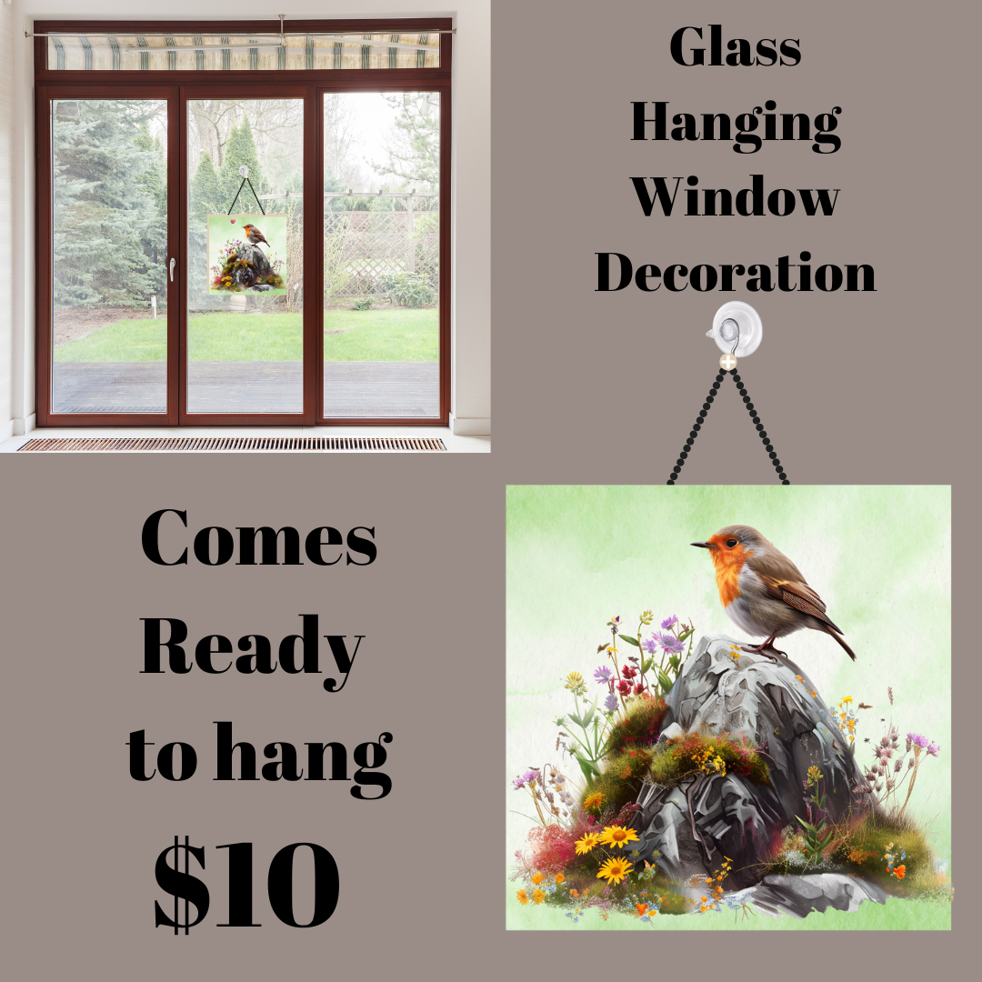 Elegant Bird Glass Hanging Window Decoration