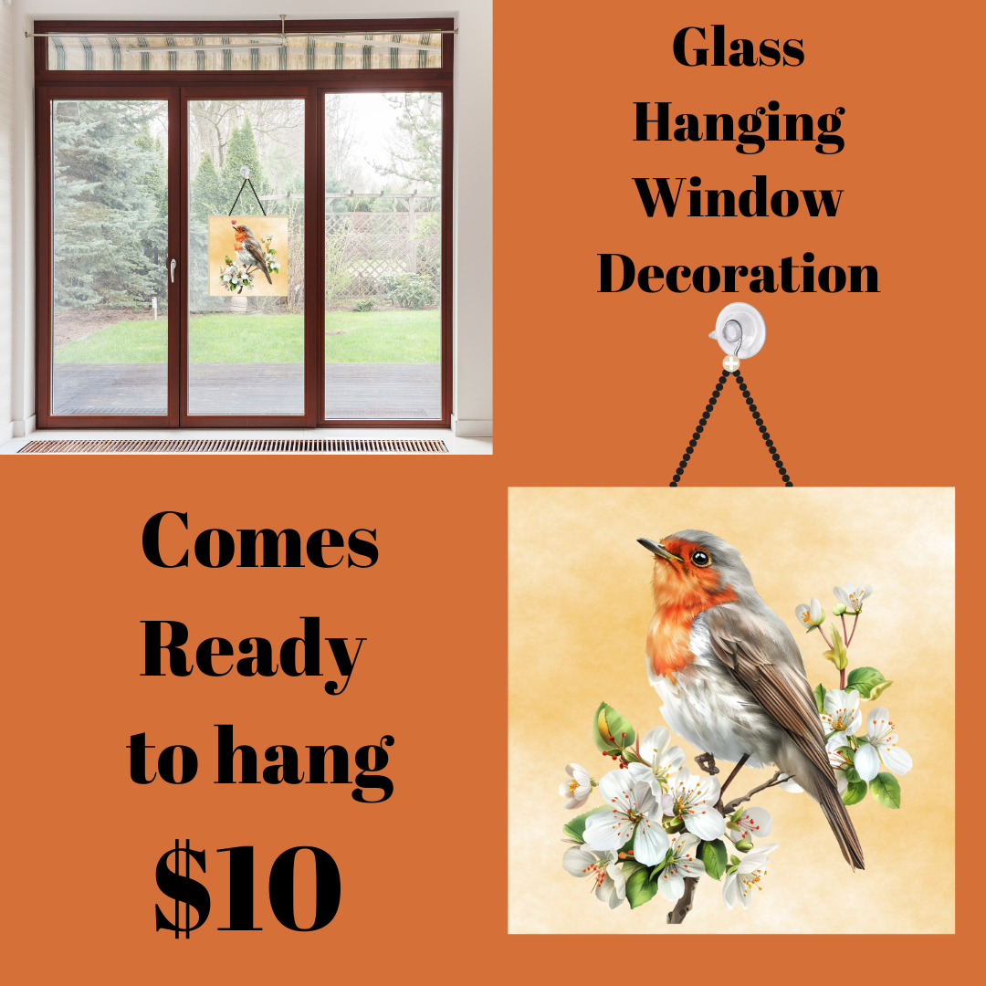 Elegant Bird Glass Hanging Window Decoration