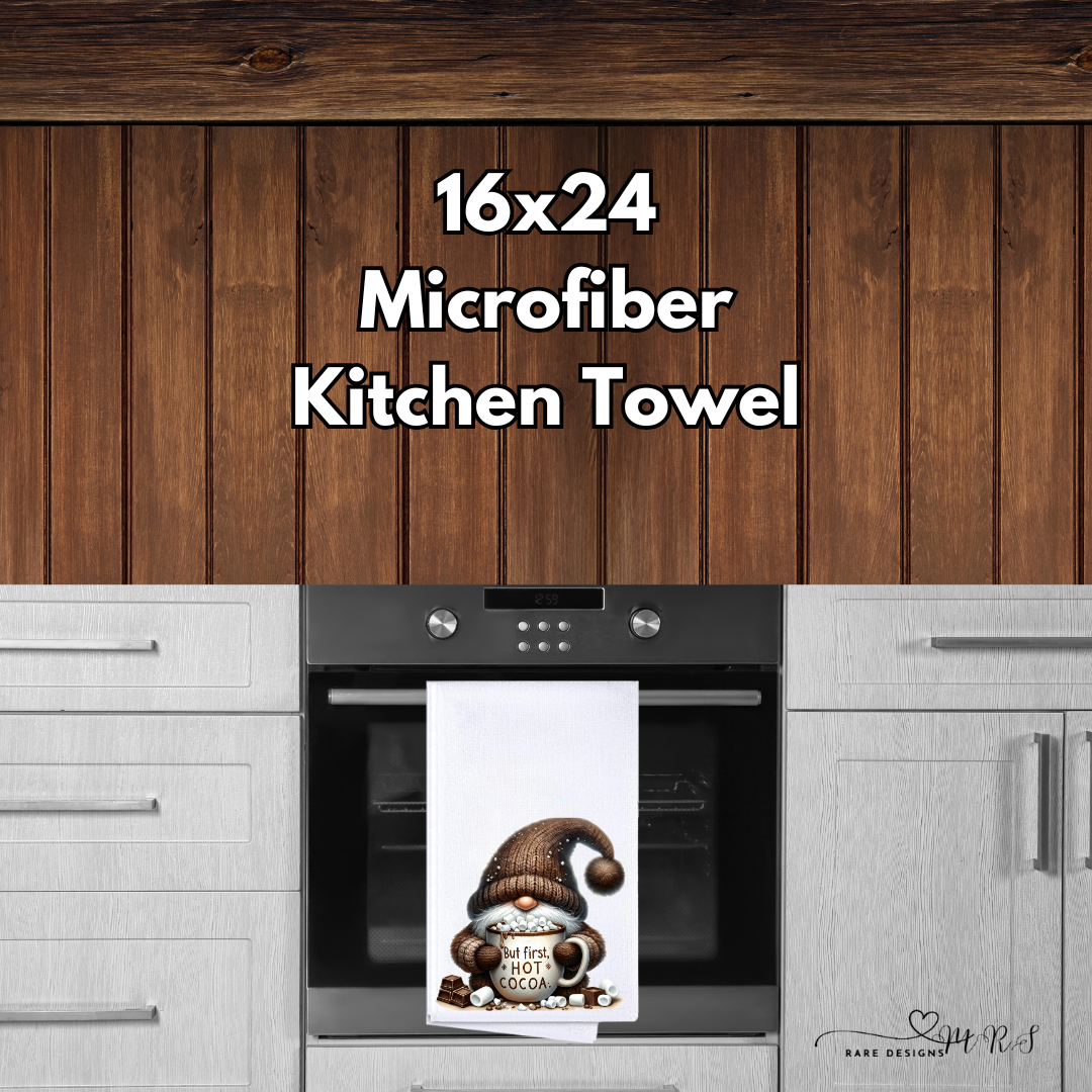 Cozy Cocoa Gnome Kitchen Towel Collection – Winter Hot Cocoa Designs