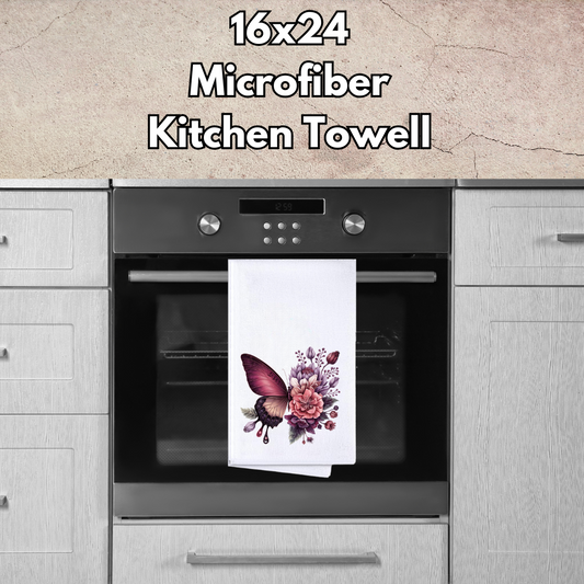 Butterfly Bloom Microfiber Kitchen Towels – 16x24