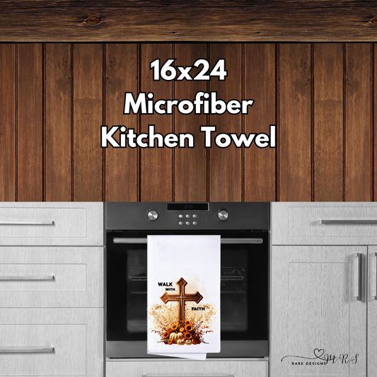 Walk With Faith Autumn Cross Kitchen Towel – 16×24 Microfiber