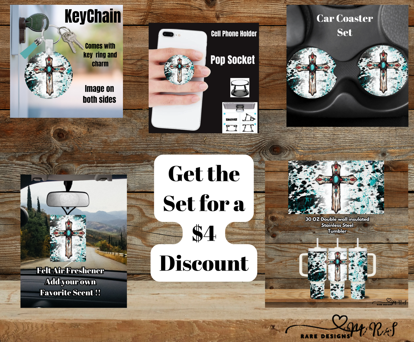 Turquoise Cross Cowhide Splash Gift Set (Save $4)