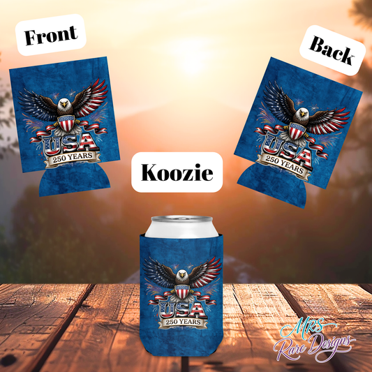 Freedom's Flight USA 250 Years Patriotic Can Koozie