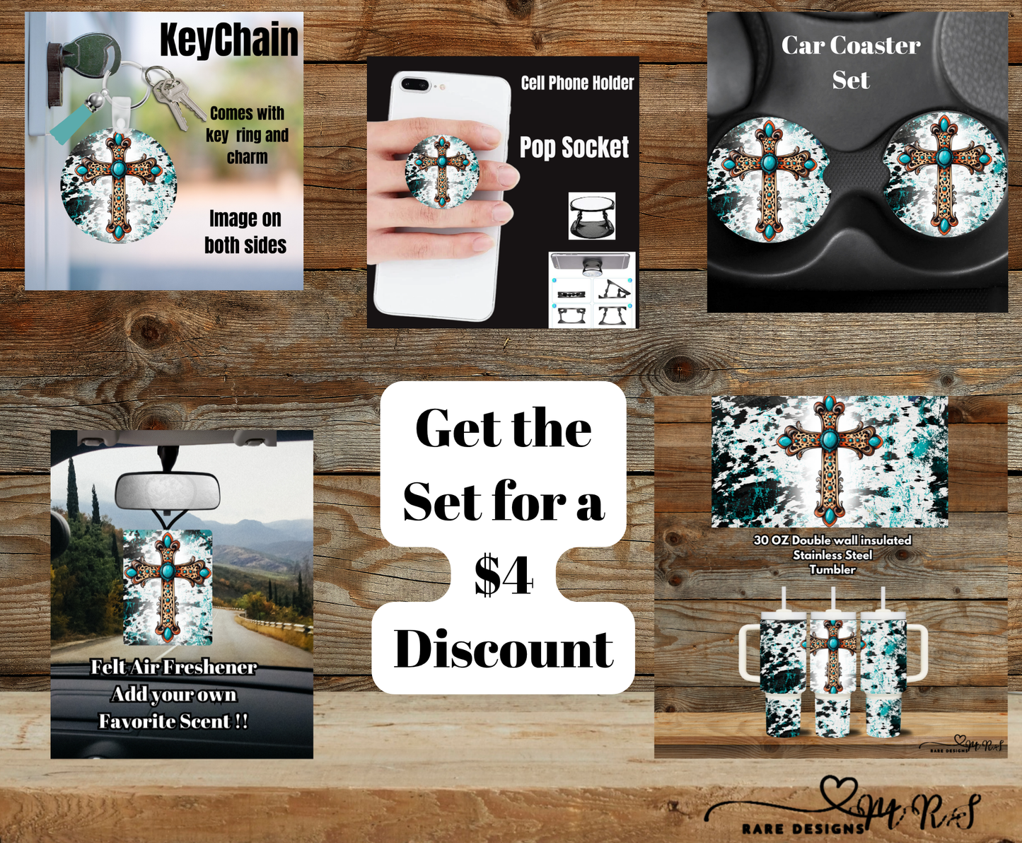 Turquoise Cross Cowhide Splash Gift Set (Save $4)