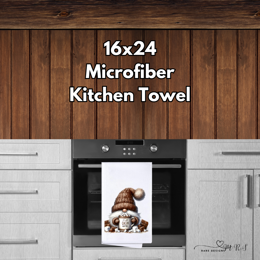 Cozy Cocoa Gnome Kitchen Towel Collection – Winter Hot Cocoa Designs