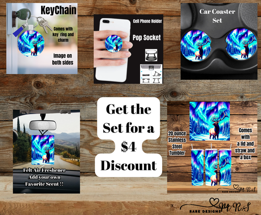 Northern Lights Elk Tumbler & Accessory Bundle – SAVE $4