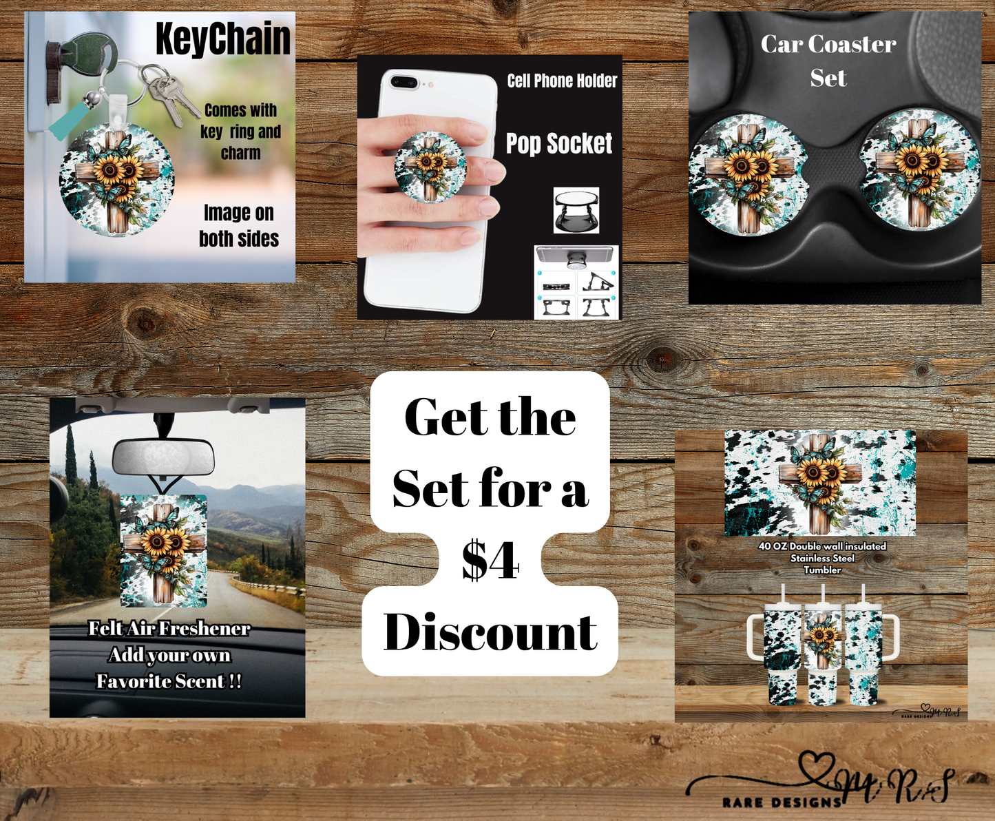Turquoise Cross Cowhide Splash Gift Set (Save $4)