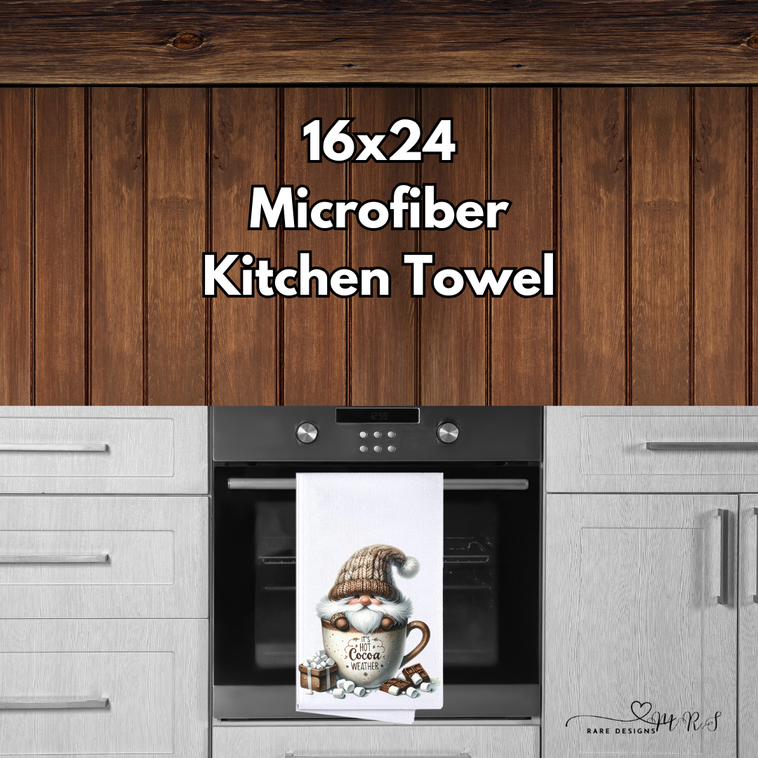 Cozy Cocoa Gnome Kitchen Towel Collection – Winter Hot Cocoa Designs