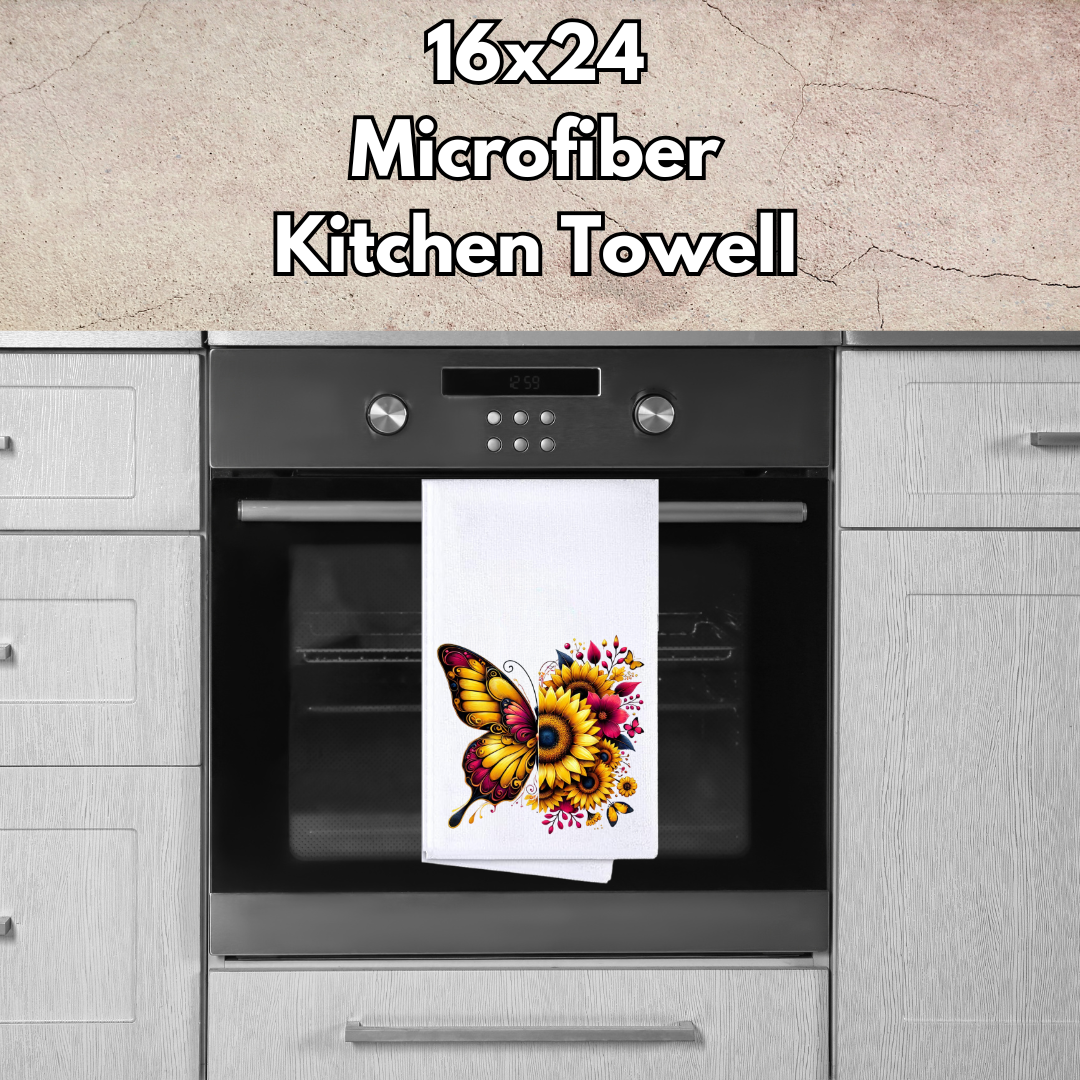 Butterfly Bloom Microfiber Kitchen Towels – 16x24