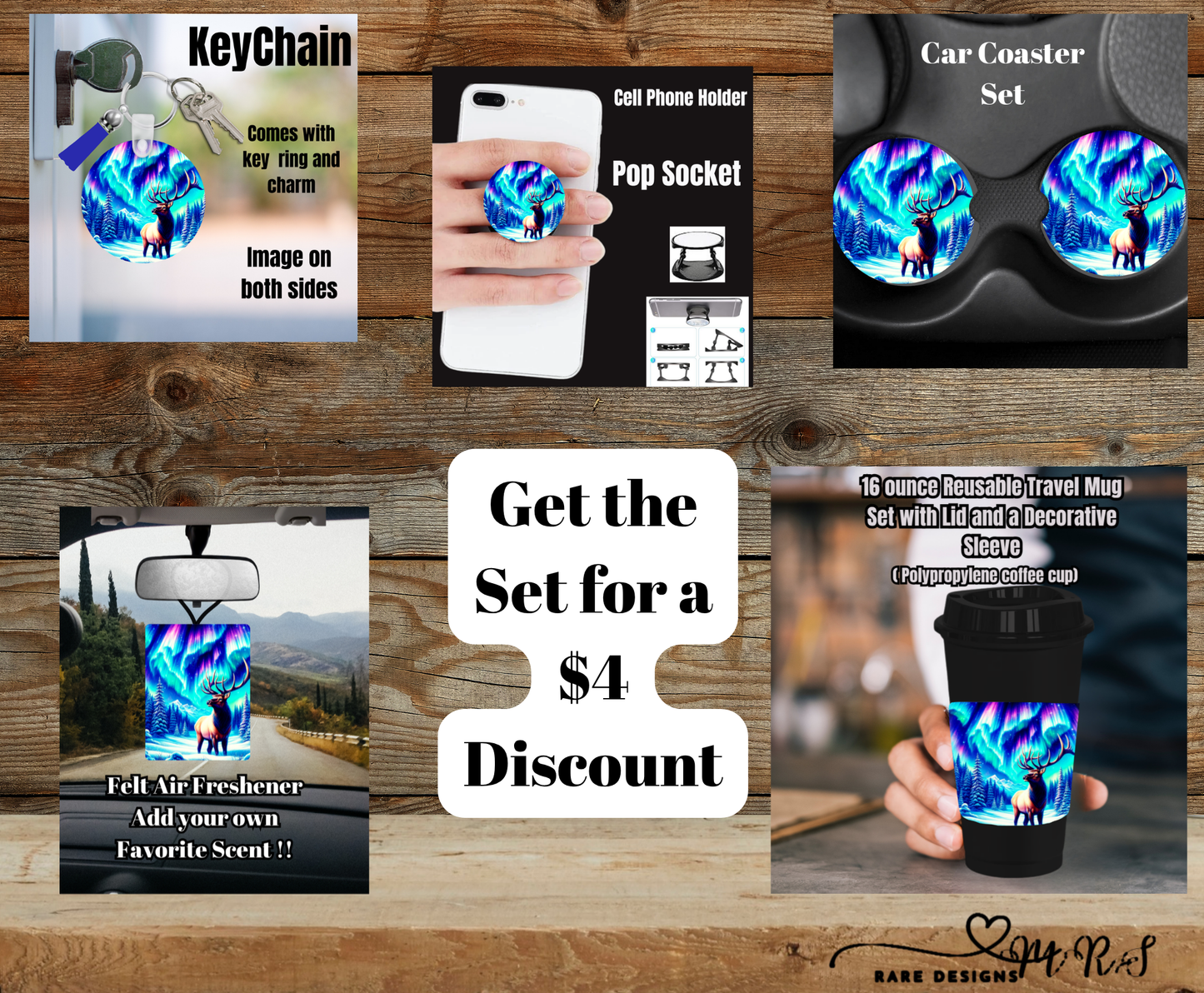 Northern Lights Elk Auto & Coffee Accessory Set – SAVE $4