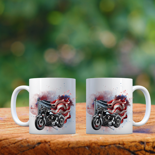 🏍️ Freedom Rider Patriotic Motorcycle Mug