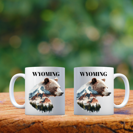 Wild Wyoming Grizzly Mug Set – Mountain Majesty Collection