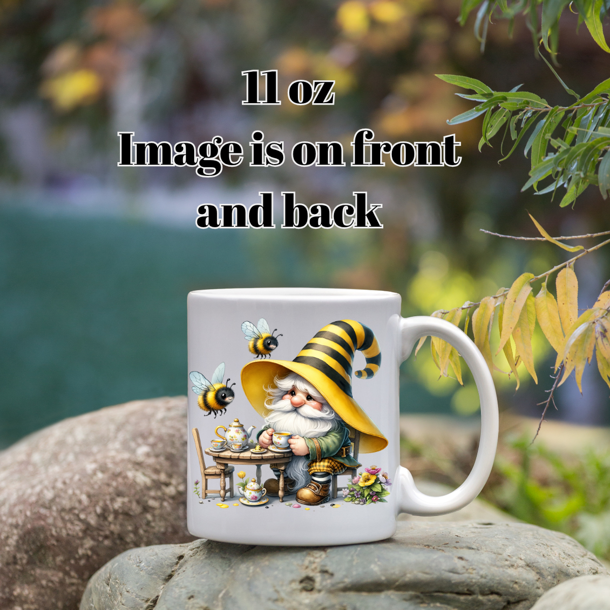 Bee Gnome Mug Collection – 11 oz Double-Sided Designs