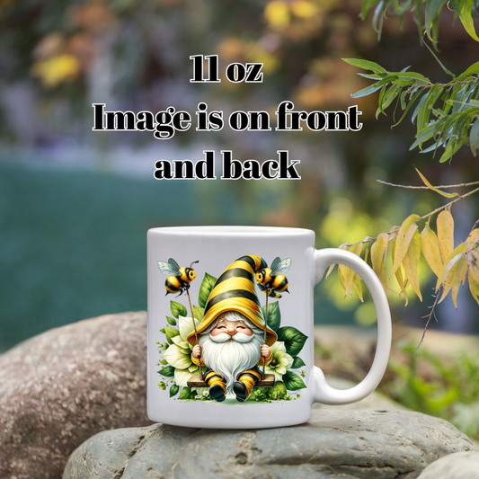 Bee Gnome Mug Collection – 11 oz Double-Sided Designs