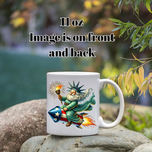 Statue of Liberty Gnome Fireworks Mug Collection — 11 oz