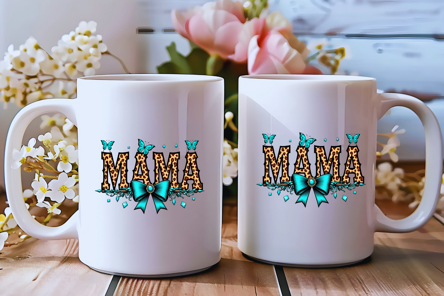 Leopard & Teal Butterfly Mama