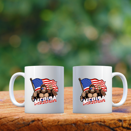 Bigfoot ‘Merica' Patriotic Coffee Mug 🇺🇸☕🦍