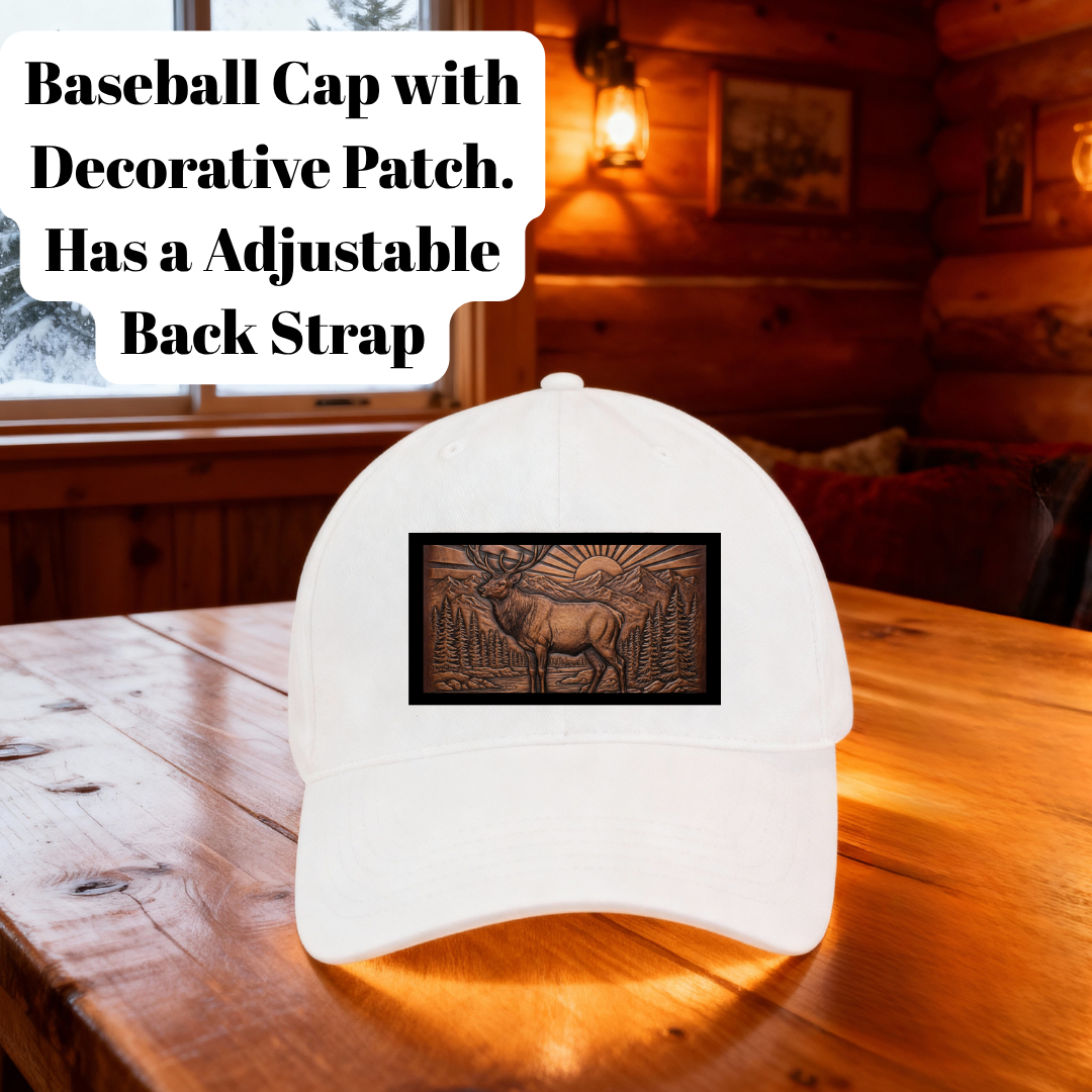Wild Elk Forest Patch Baseball Cap – Adjustable Back Strap