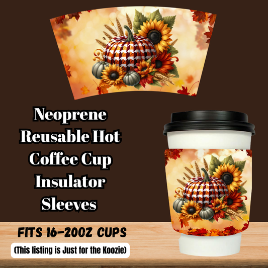 Autumn Harvest Coffee Cup Koozie Collection – Neoprene Reusable Sleeves (16–20oz Cups)