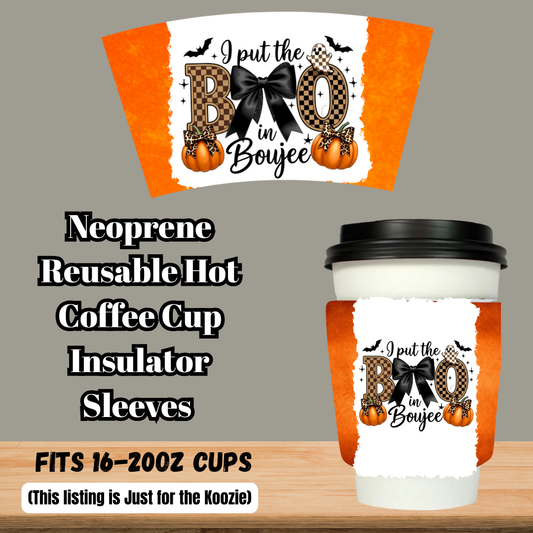 Boujee BOO Neoprene Reusable Coffee Cup Sleeves